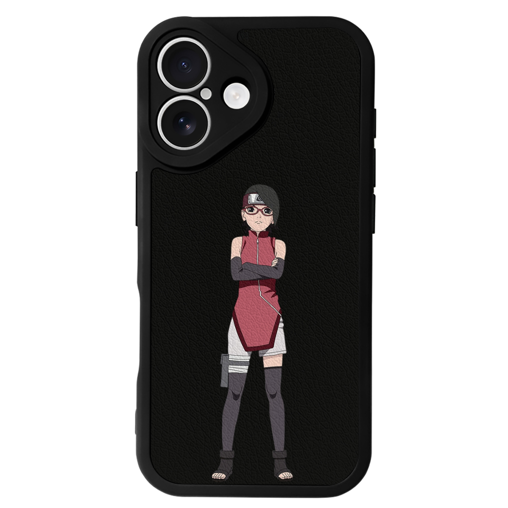 （画像用） NARUTO -ナルト- うちは サラダ Uchiha Sarada 【iPhone 16シリーズ対応】シリコンスマホケース（レザー調） 材質：シリコン